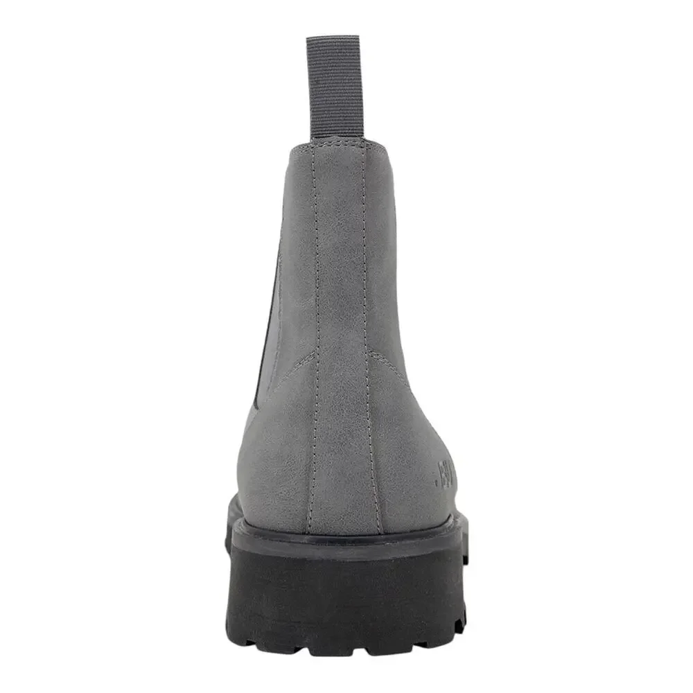 JBU Men's Kai Leather Slip & Water Resistant Chelsea Boots Gray Size 8